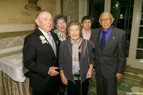 Jack (Icek) Nierób with the Brygart family: Sam, Rita, Sandra and Leslie (photo taken during Jack's 90th birthday celebration)